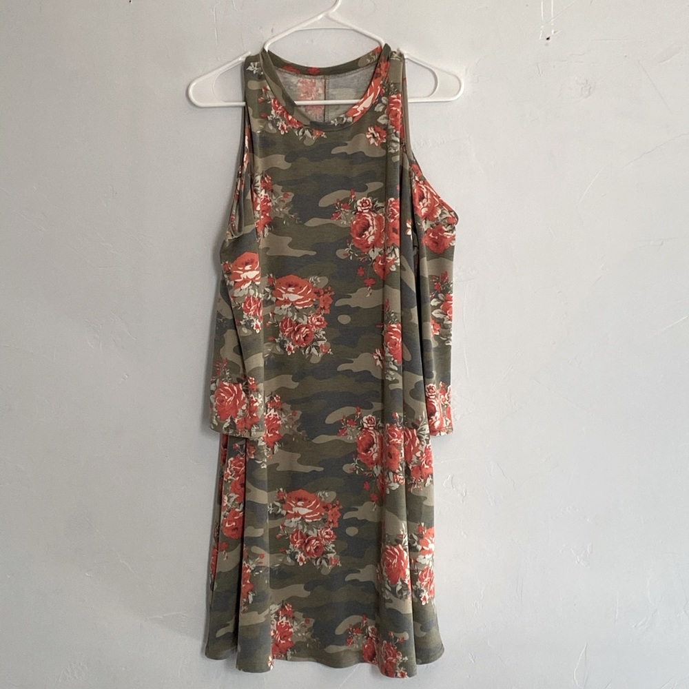 Open Shoulder Camo Dress NEW